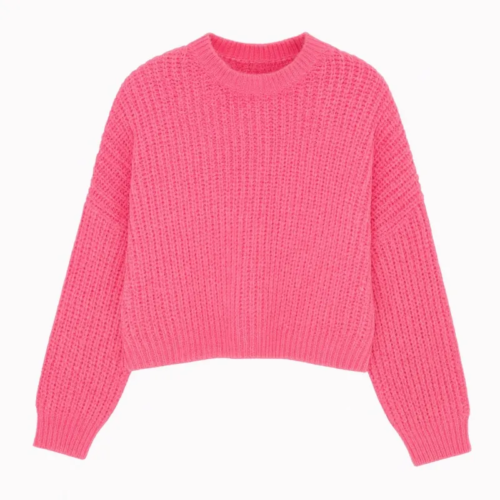 fuchsia knit sweater meisjes