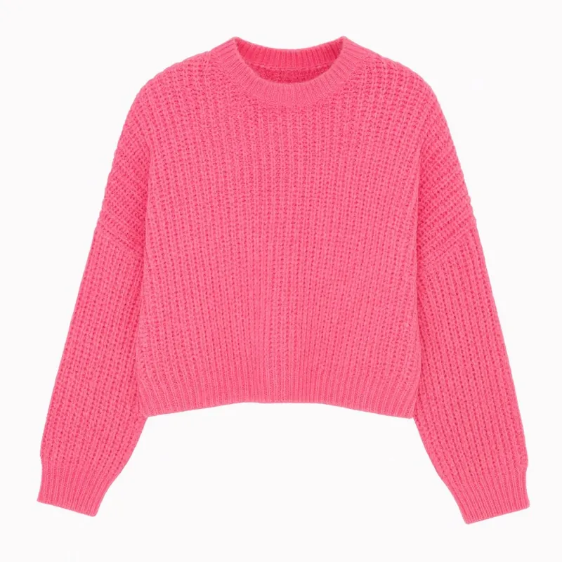 fuchsia knit sweater meisjes fuchsia knit sweater meisjes