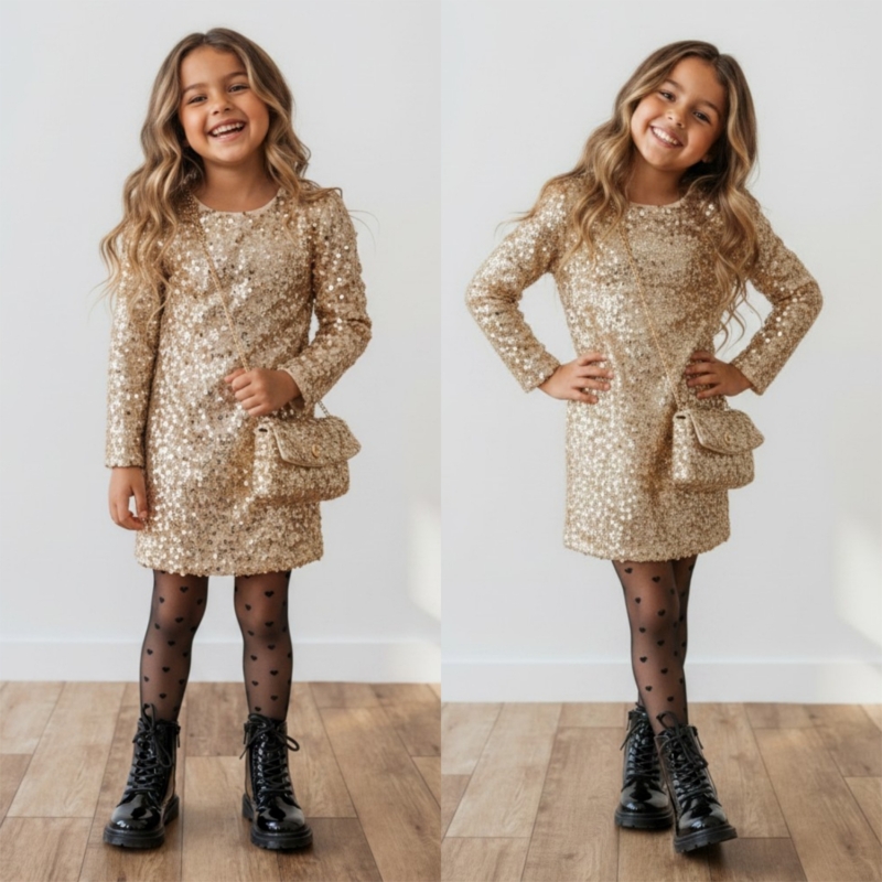 gouden glitterjurk meisjes gouden glitterjurk meisjes