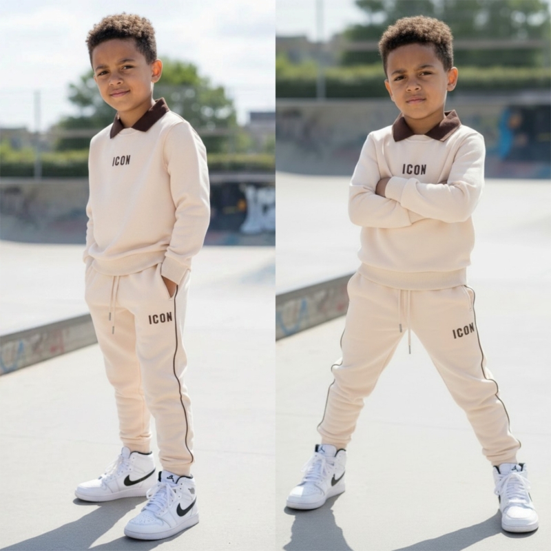 jongens set beige