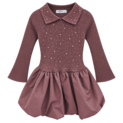 jurk meisjes bruin meet glitters