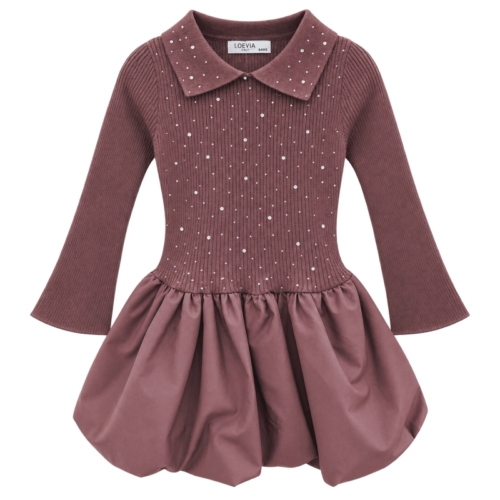 jurk meisjes bruin meet glitters