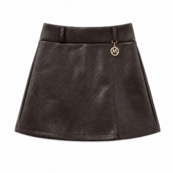 leren broek rokje meisjes bruin