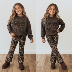 meisjes set leopard strik meisjes set leopard strik