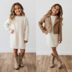 meisjes sweaterdress ecru meisjes sweaterdress ecru