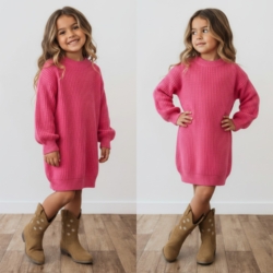 meisjes sweaterdress hot pink meisjes sweaterdress hot pink