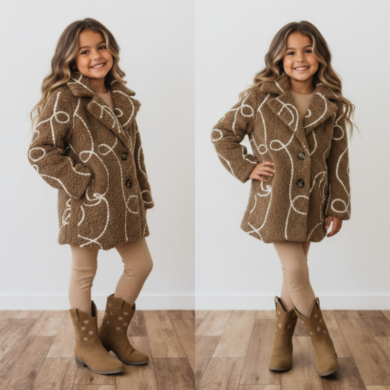 meisjes tussenjas camel