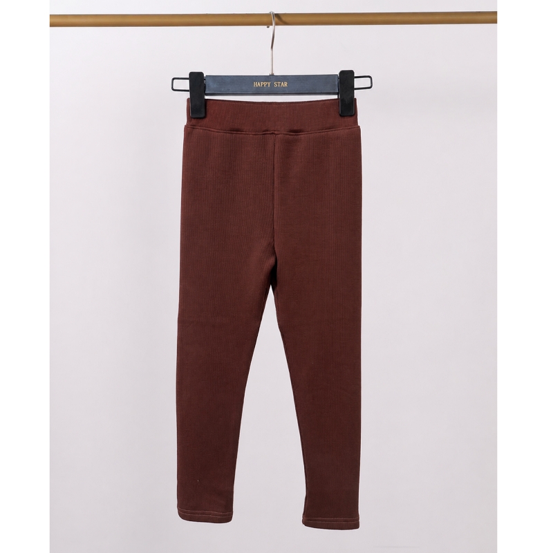 meisjes winter rib legging bruin