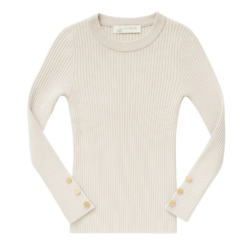 rib button longsleeve beige meisjes