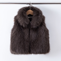 teddy faux gilet bruin meisje teddy faux gilet bruin meisje