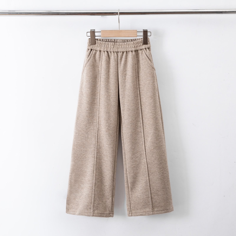 zachte wollige wide leg broek meisjes