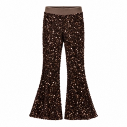 bruine glitter flared pants meisjes