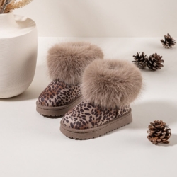 meisjes boots winter furry leopard (4)