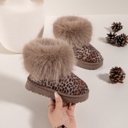 meisjes boots winter furry leopard (5)