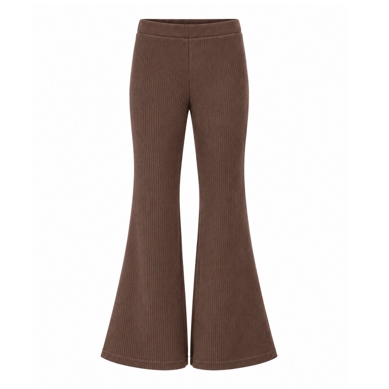 meisjes flared broek dark taupe meisjes flared broek dark taupe