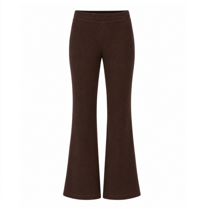 meisjes flared broek donkerbruin