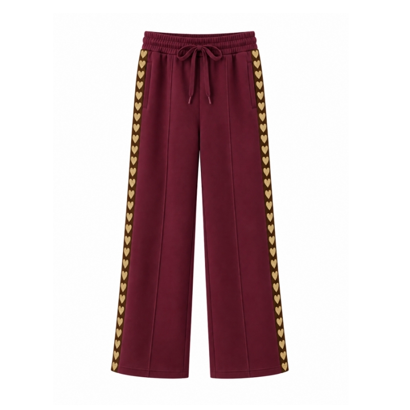 meisjes jogger bordeaux met hartjes meisjes jogger bordeaux met hartjes