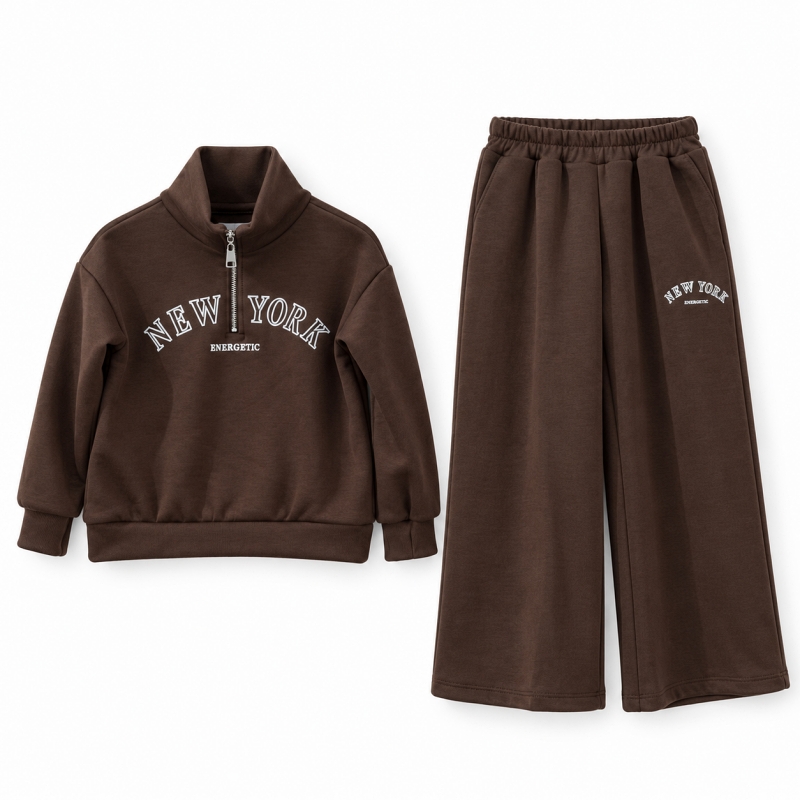 meisjes joggingpak bruin new york