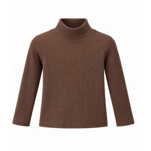 meisjes rib coltrui dark taupe
