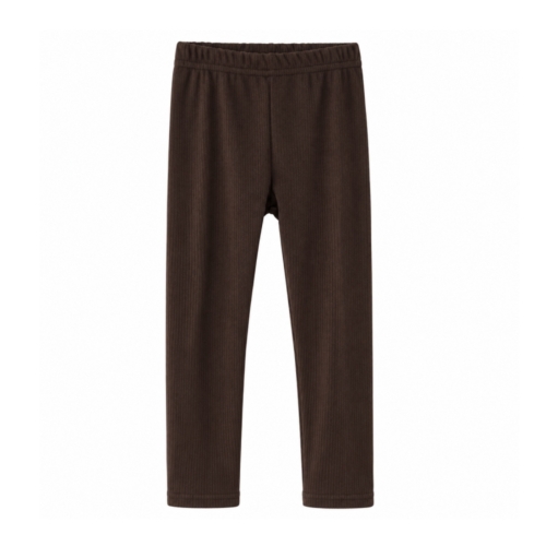 meisjes rib legging donkerbruin