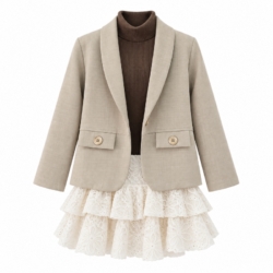 meisjes set 3 delig beige meisjes set 3 delig beige
