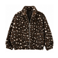 meisjes teddy fleece vest panterbruin meisjes teddy fleece vest panterbruin