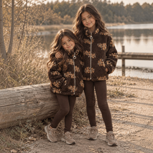 meisjes teddy vest bruin met rits meisjes teddy vest bruin met rits