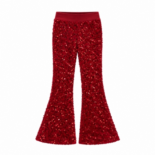 rode glitter flared pants meisjes