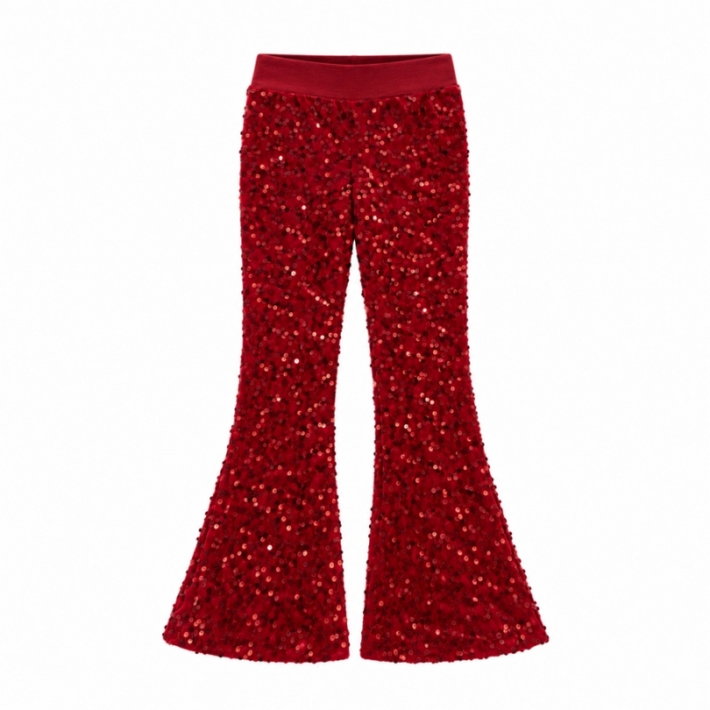 rode glitter flared pants meisjes