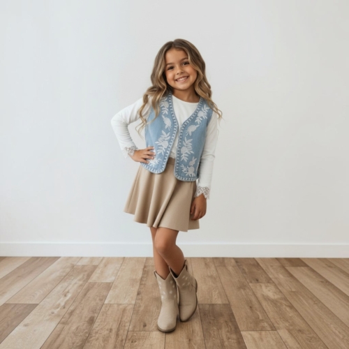 suedelook beige rok meisjes suedelook beige rok meisjes