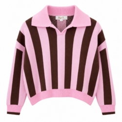 trui strepen bruin roze meisje trui strepen bruin roze meisje