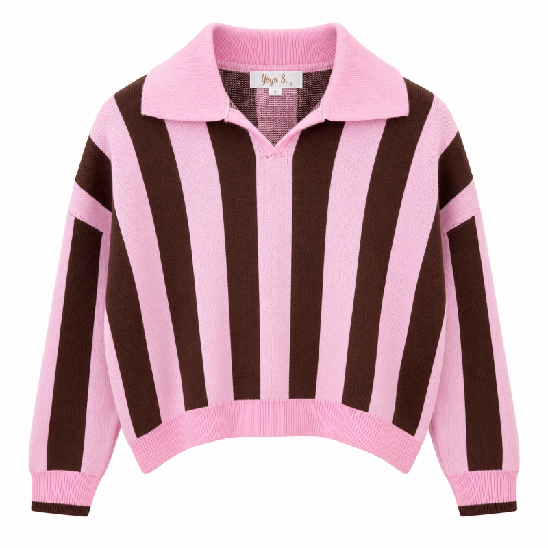 trui strepen bruin roze meisje trui strepen bruin roze meisje