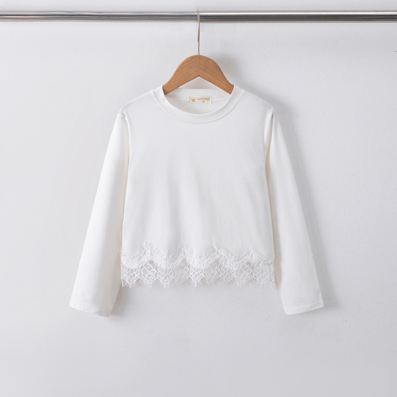 witte longsleeve met kant meisjes
