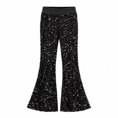 zwarte glitter flared pants meisjes
