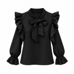 zwarte meisjes blouse met strik zwarte meisjes blouse met strik