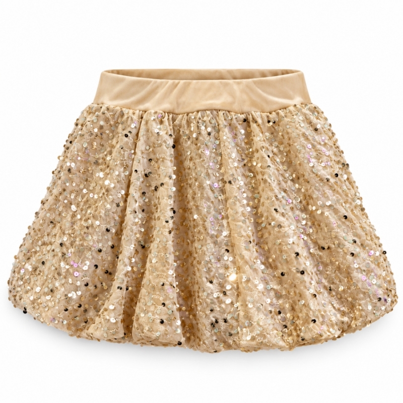 beige glitterrokje meisjes