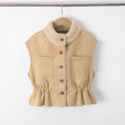 beige omkeerbaar teddy vest meisjes beige omkeerbaar teddy vest meisjes