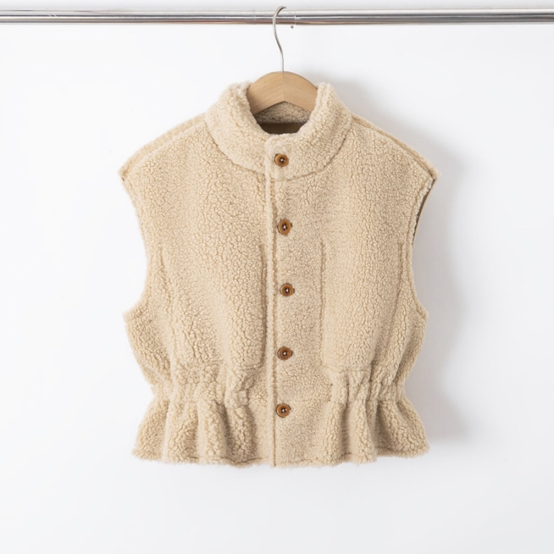 beige omkeerbaar teddy vest meisjes beige beige omkeerbaar teddy vest meisjes beige
