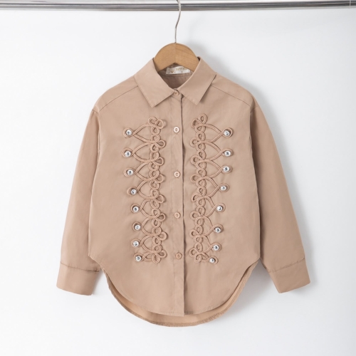 blouse meisje camel knopen blouse meisje camel knopen