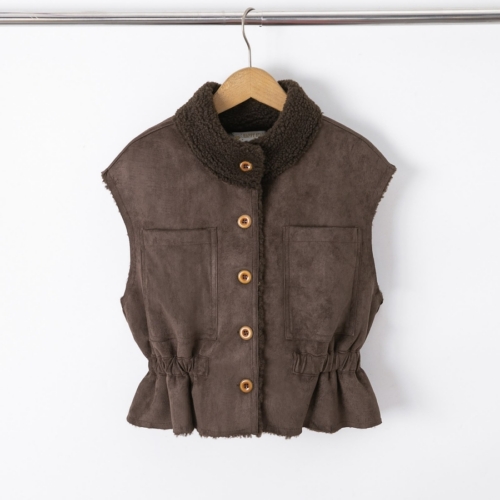 bruin omkeerbaar teddy vest meisjes bruin omkeerbaar teddy vest meisjes