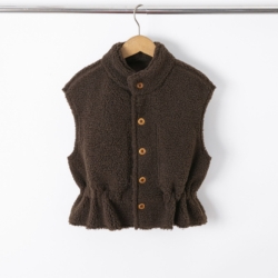 bruin omkeerbaar teddy vest meisjes herfst