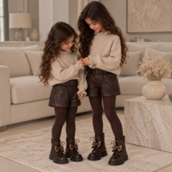 bruine leatherlook short meisjes bruine leatherlook short meisjes