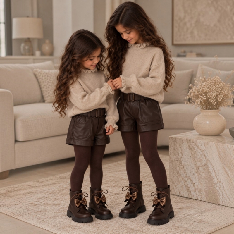 bruine leatherlook short meisjes bruine leatherlook short meisjes