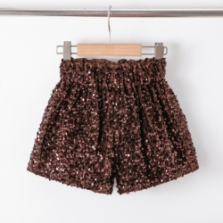 bruine meisjes glitter short