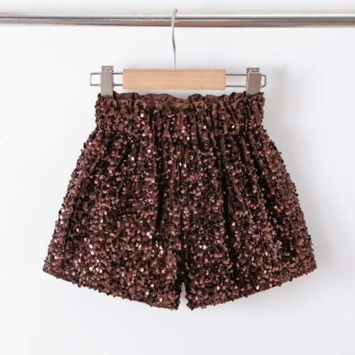 bruine meisjes glitter short bruine meisjes glitter short