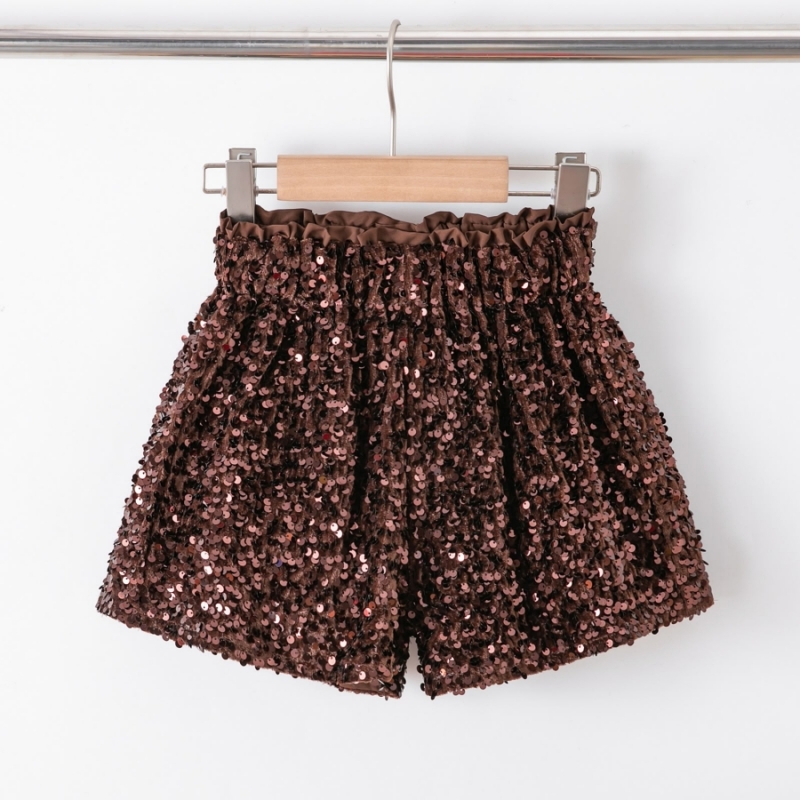 bruine meisjes glitter short