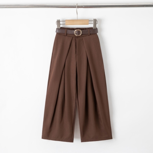 bruine meisjes pantalon met riem bruine meisjes pantalon met riem