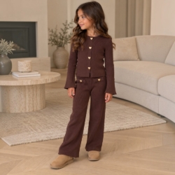 bruine rib set meisjes