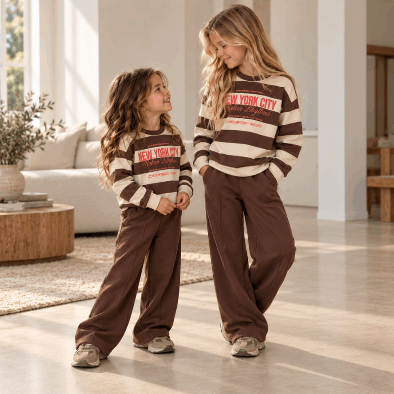 meisjes set roze bordeaux