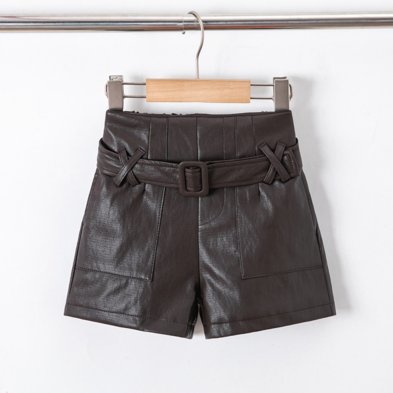 meisjes short bruin leder meisjes short bruin leder